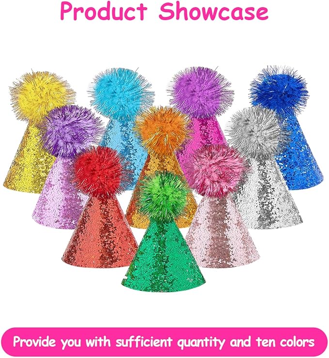 PET SHOW 20 Pack Mini Small Dog Hats Cat Birthday Party Hat Rabbit Hats for Holiday Wedding Puppies Kittens Costume Accessories
