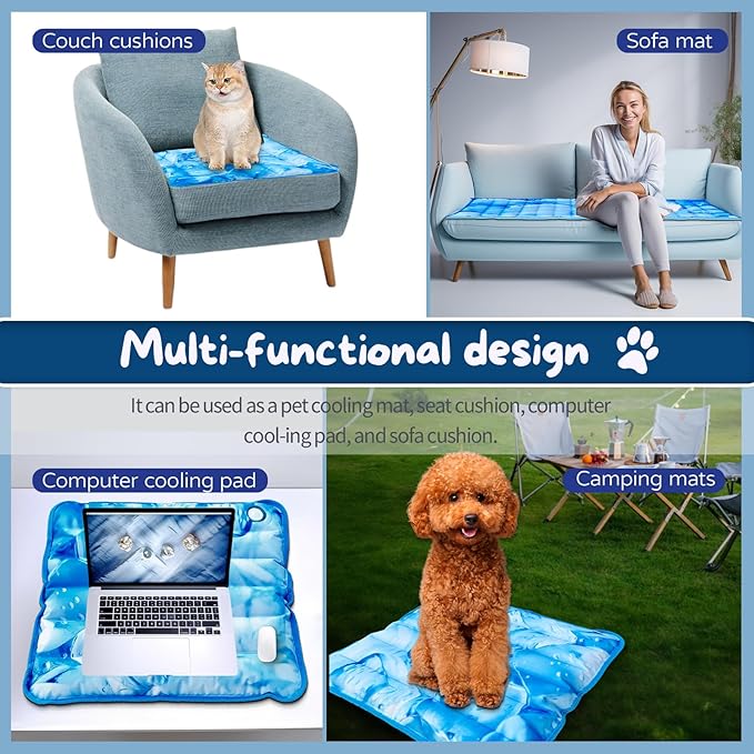 Dog Cooling Mat,Pet Cooling Mat for Dogs and Cats,Easy Washable,Suitable for All Types of Pets,Summer Keep Your Pet Cool (17.7X17.7in)