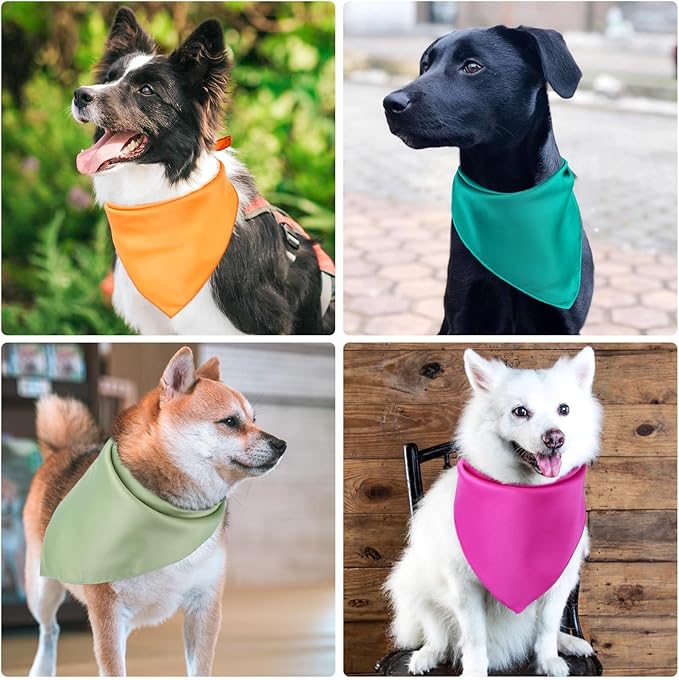 Segarty 60 Pack Pet Scarf, 26.7"x17.3" Triangle Bibs Washable Dog Bandanas Accessories Bulk for Small Medium Dogs Cats Large Puppy, Adjustable Reversible Boy Pets Birthday Kerchief