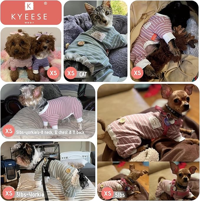KYEESE Dog Pajamas Cotton Stretchable Dog Pjs Jumpsuit 4 Legs Puppy PJS