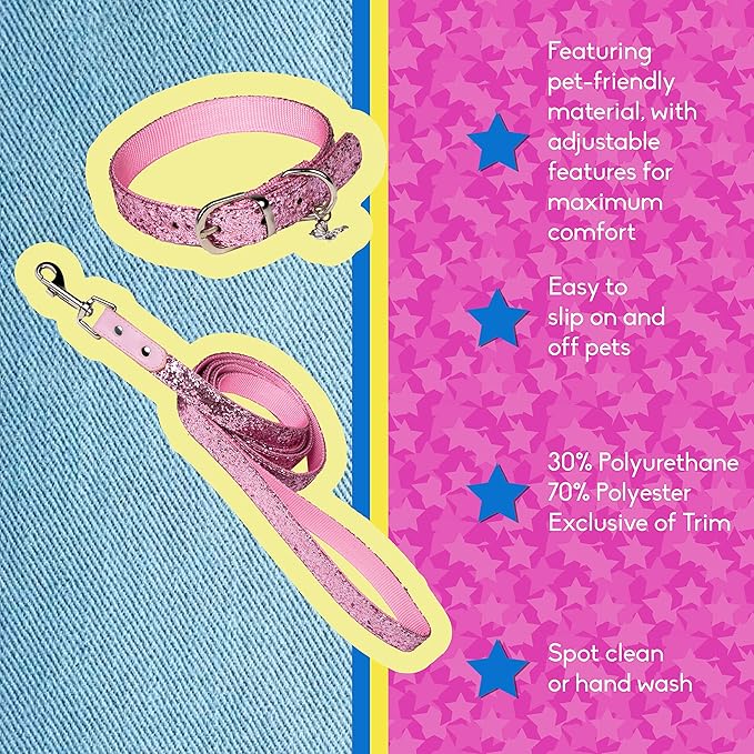 Dolly Doggy Parton Dog Harnesses and Leash/Collar Set Collection, Pink Dolly's Pretty Little Set, X-Large