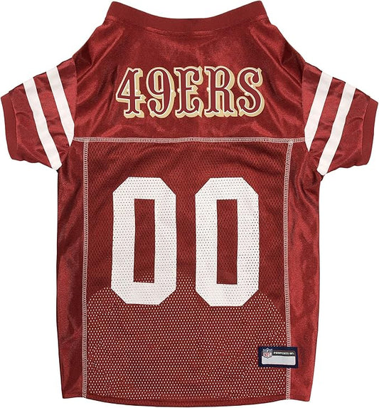 Pets First San Francisco 49ers Dog Jersey, Size 3X-Large. Best Football Jersey Costume for Dogs & Cats