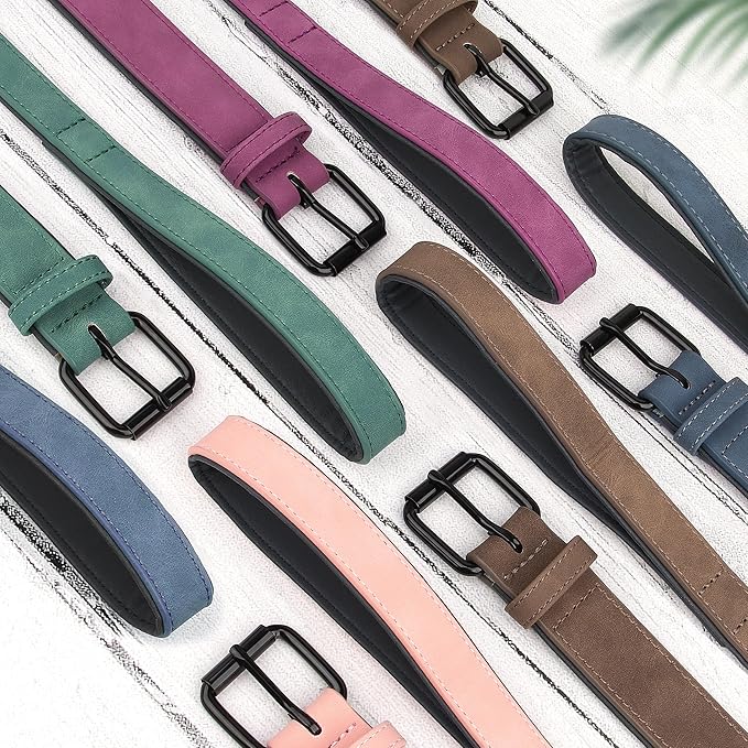 Didog Soft Padded Leather Dog Collar and Leash Set, Heavy Duty and Breathable Pet Collars with 4FT Leather Dog Leash for Small Medium Large Dogs, Green, S