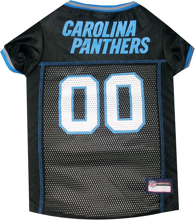 NFL Carolina Panthers Dog Jersey, Size: Small. Best Football Jersey Costume for Dogs & Cats. Licensed Jersey Shirt