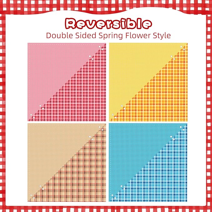 PAWCHIE Dog Bandanas Small Reversible Styles Pet Triangle Scarf Bibs - Adjustable with Two Snaps - Kerchief Set Accessories for Dogs, Puppy, Cats, L