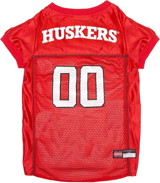 Pets First NCAA College Nebraska Cornhuskers Mesh Jersey for DOGS & CATS, Medium. Licensed Dog Jersey with your Favorite Football/Basketball College Team