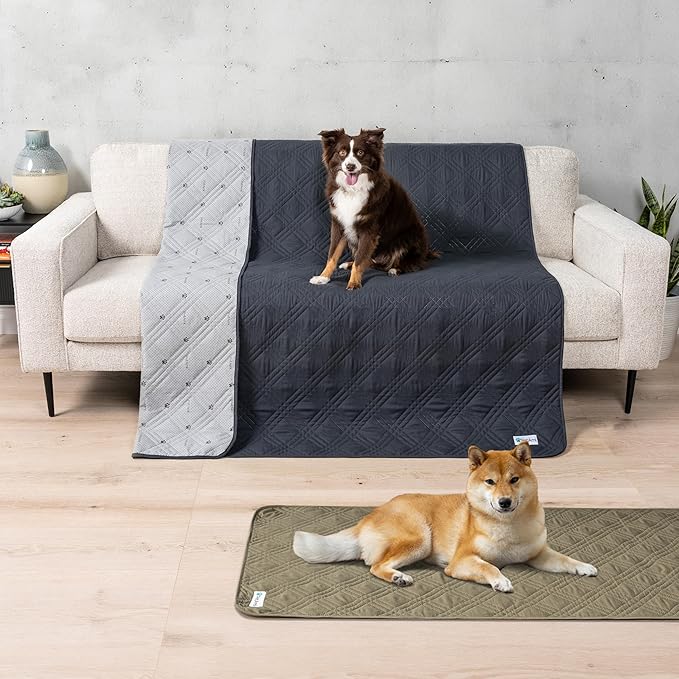 PetAmi Reversible Furniture Cover, Sofa Protector for Pet, Cat Bed, Washable Waterproof Blanket, Dog Cover for Couch Seat, 68x82 Gray