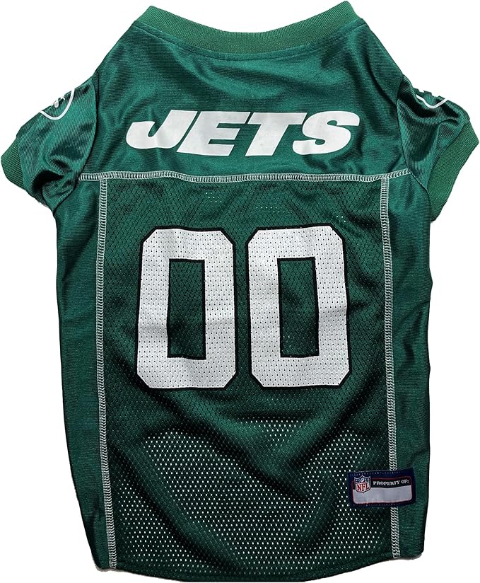 Pets First NFL New York Jets Dog Jersey, Size Small. Best Football Jersey Costume for Pets