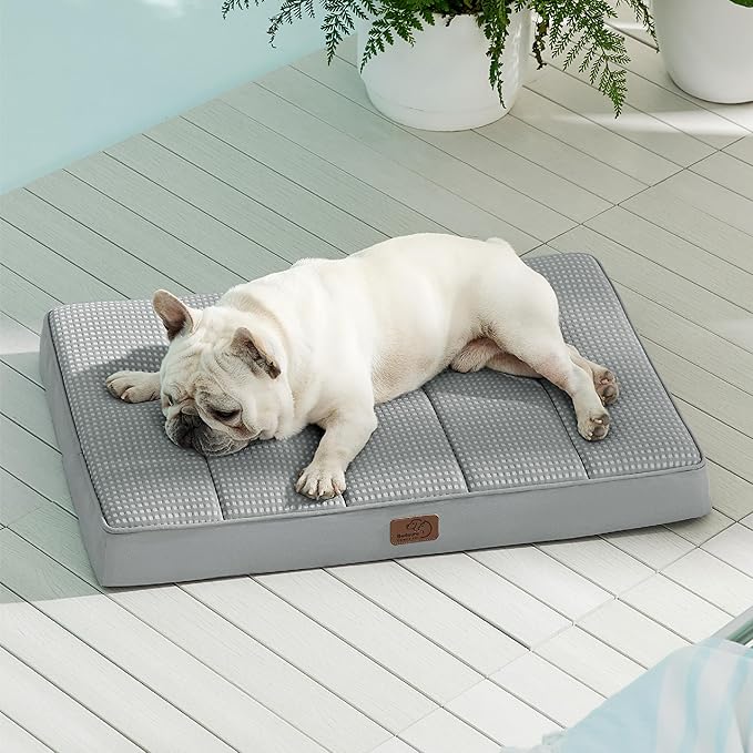 Bedsure Cooling Dog Bed for Small Dogs - Orthopedic Waterproof Puppy Beds with Removable Washable Cover, Egg Crate Foam Pet Mat, Suitable for Pet Up to 20 lbs