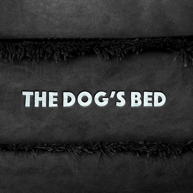 The Dog’s Bed Orthopedic Memory Foam Dog Bed, Medium Black Plush 34x22, Pain Relief for Arthritis, Hip & Elbow Dysplasia, Post Surgery, Lameness, Supportive, Calming, Waterproof Washable Cover