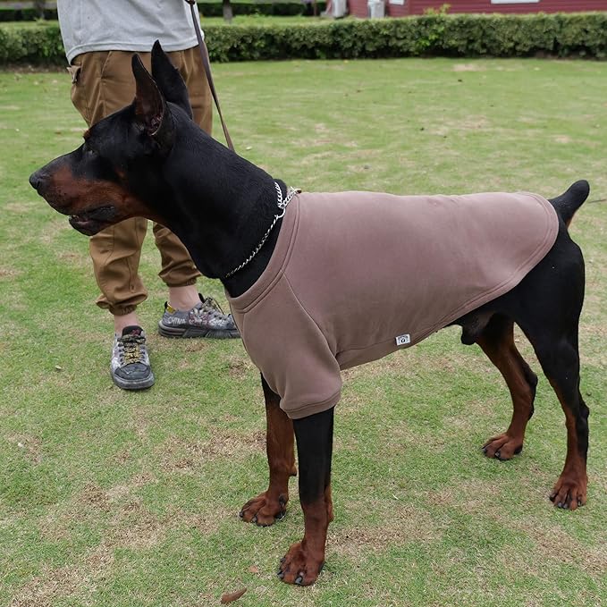 Lovelonglong Sweatshirt Cold Weather Pullover Autumn and Winter T-Shirts for Small Medium Large Size Dogs Coffee 2XL