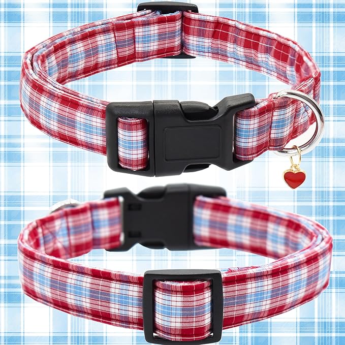 Bubblepup Dog Collar, Adjustable Dog Collar for Small Medium Large Dogs with Soft Cotton & Quick-Release Buckle