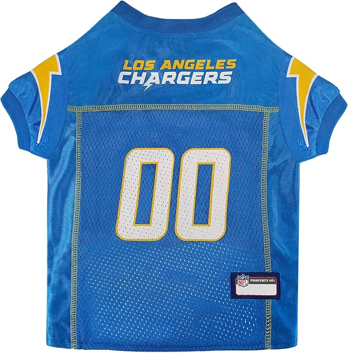 Pets First NFL Los Angeles Chargers Dog Jersey, Size Medium - Perfect Football Jersey Costume for Dogs & Cats
