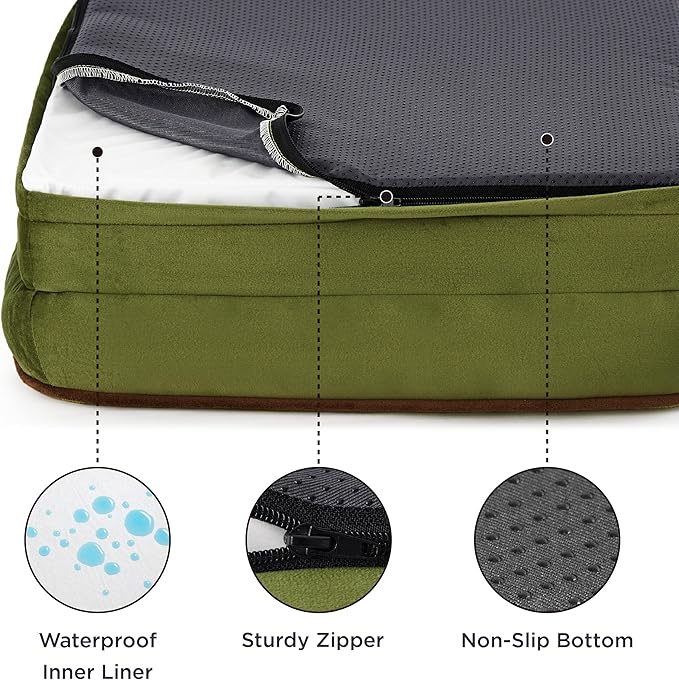 Bedsure XXL Orthopedic Dog Bed - Washable Great Dane Dog Sofa Beds for Giant Dogs, Supportive Foam Pet Couch Bed with Removable Washable Cover, Waterproof Lining and Nonskid Bottom, Sweet Pea