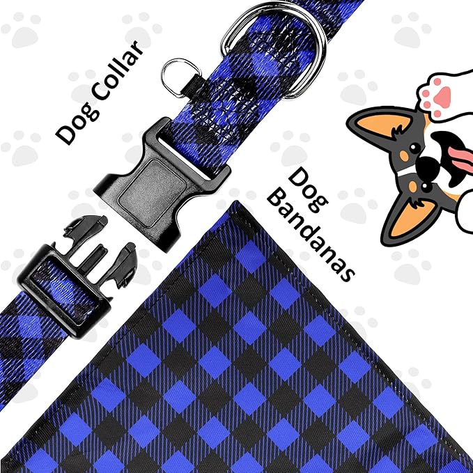 Dog Collars and Bandanas - Soft Adjustable Fancy Floral Boys Girls Puppy Collar for Small Medium Large Dogs.