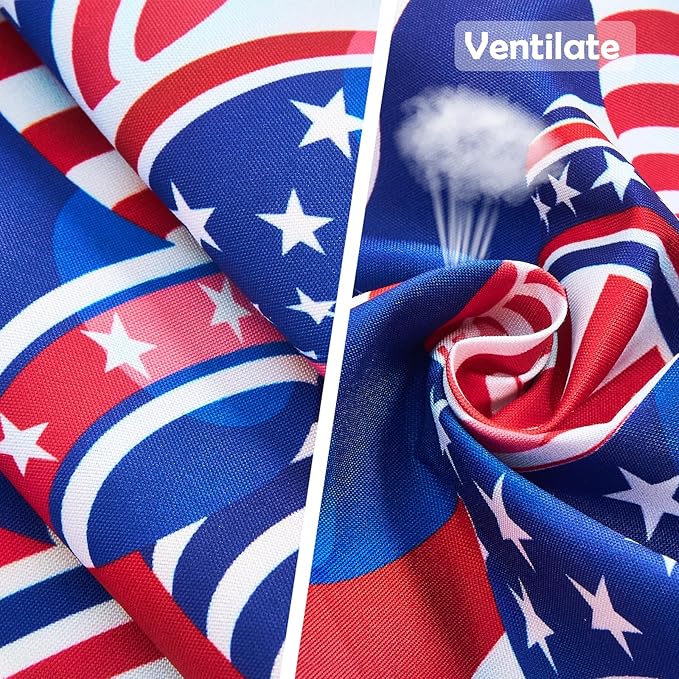 4th of July Dog Bandanas for Small Dogs Cats Patriotic Dog Bandanas 7 Pcs Independence Day Flag Day Adjustable Puppy Scarves Grooming S
