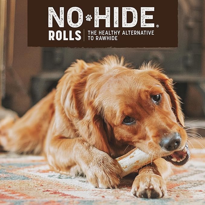 Earth Animal No Hide Medium Pork Flavored Natural Rawhide Free Dog Chews Long Lasting Chew Sticks | Treats for Large Dogs | Great for Aggressive Chewers (1 Pack)