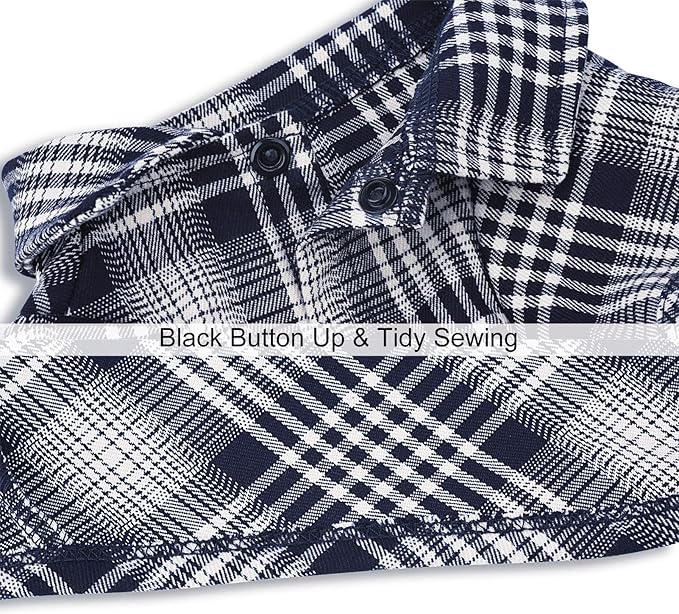 Dog Shirt Plaid for Small Dogs Cats Puppy Boy Girl Dog Clothes Soft Pet T-Shirt Breathable Cat Shirt Clothes Tee Adorable Halloween Thanksgiving [Blue#2; Small]