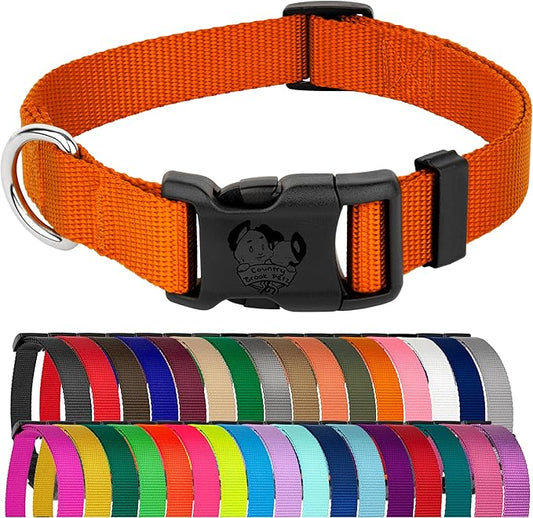 Country Brook Petz - American-Made Dog Collar for Large, Medium, and Small Dogs and Puppies - Deluxe Heavy Duty Nylon in 33 Dazzling Colors (Extra Large, 1 Inch Wide, Orange)