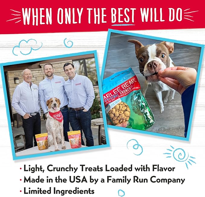 Charlee Bear Original Crunch with Liver Dog Treats, 16 oz (2-Pack) - Made in the USA Natural Training Treats for Dogs