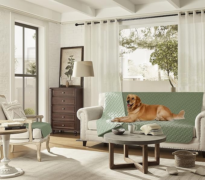 gogobunny 100% Double Sided Waterproof Dog Blanket Soft Pet Bed Cover Reversible Protect Furniture Couch Sofa Car for Puppy Cat Kids (Dark Green/Light Green, 30x70 Inch (Pack of 1))