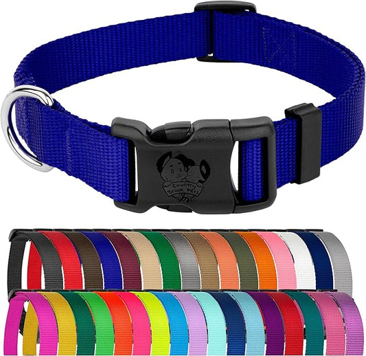 Country Brook Petz - American-Made Dog Collar for Large, Medium, and Small Dogs and Puppies - Deluxe Heavy Duty Nylon in 33 Dazzling Colors (Extra Large, 1 Inch Wide, Bright Royal Blue)
