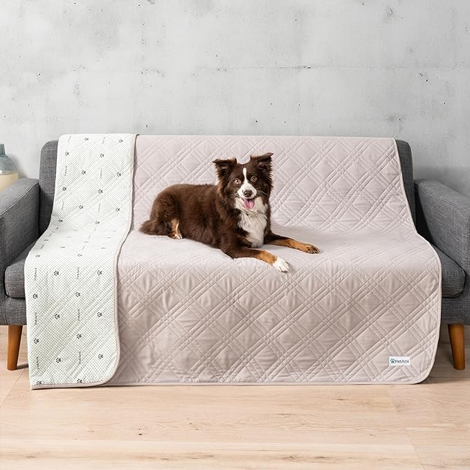 PetAmi Waterproof Couch Cover for Dogs, Reversible Furniture Cover Sofa Protector for Pet Cat Bed, Washable Blanket Dog Cover for Couch Seat, 52x82 Beige