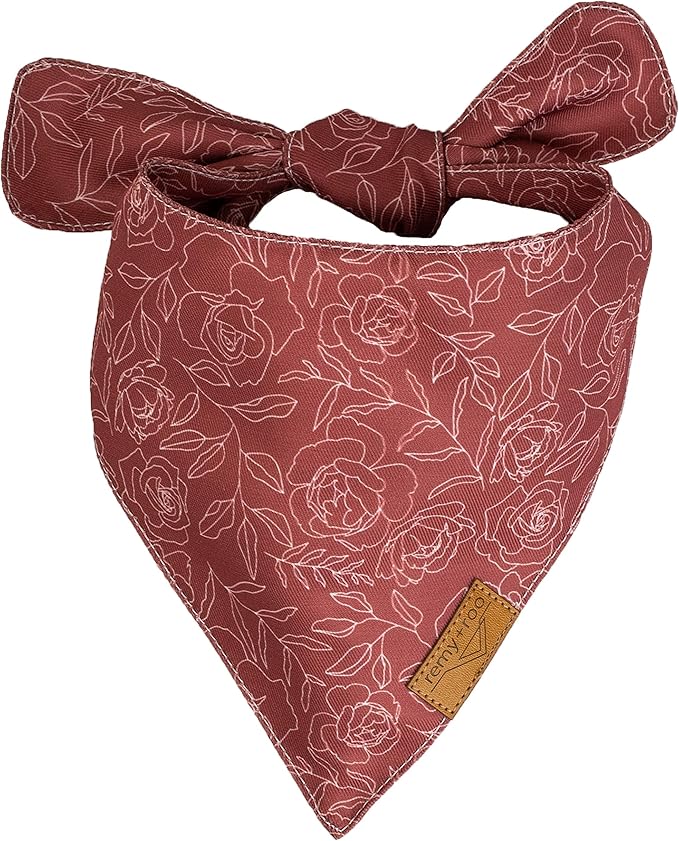 Remy+Roo Large Spring Bandanas - 4 Pack Rubi Set | Premium Durable Adjustable Polyester Fabric | Patented Shape Girl Dog Bandana, Floral Dog Bandana