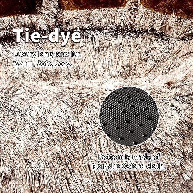 Jiupety Paw Shape Calming Pet Bed, Plush Faux Fur Donut Bed for Dogs & Cats, Machine Washable, Non-Slip Bottom, Medium (22"×22"×6"), Gray