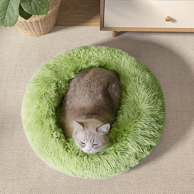 WESTERN HOME WH Calming Dog Bed & Cat Bed, Anti-Anxiety Donut Cuddler Bed, Cozy Soft Round Bed for Small Dogs and Cats