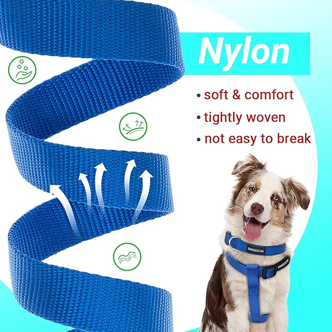 No Pull Dog Harness - Adjustable Step-in Harness & Leash Set for Small, Medium, Large Dogs - Escape Proof Soft Pet Harness for Walking, Training, Hiking, Outdoor Activities