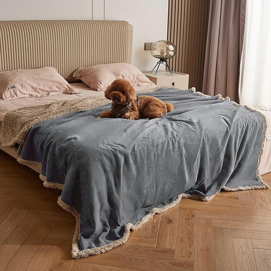 Kritter Planet Large Waterproof Bed Blanket for Intimacy, King Size Love Couples Bed Cover Leakproof, Reversible Protector Furniture Couch Cover for Dogs Pets, Washable, Stain Proof, Hair Resistant