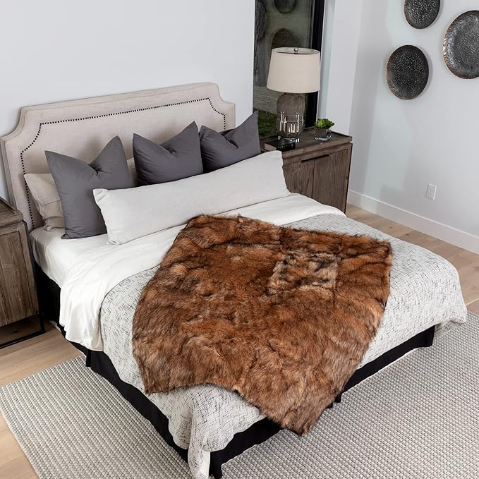 Waterproof Faux Fur Dog Blanket - Waterproof Dog Blanket for Bed, Couch or Dog Crate - Tan [50"x60"]