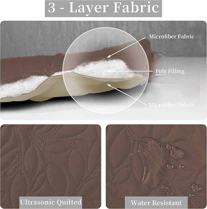 Easy-Going Waterproof Dog Bed Cover Reversible Leak Proof Pet Blanket Replacement Mat for Furniture Washable Couch Cover Sofa Cover for Dogs Cat(82x102 Inch, Brown/Beige)