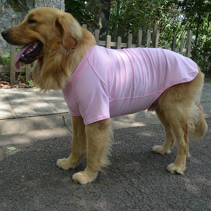 Lovelonglong Pet Clothing Dog Costumes Basic Blank T-Shirt Tee Shirts for Large Dogs Pink XXXXL