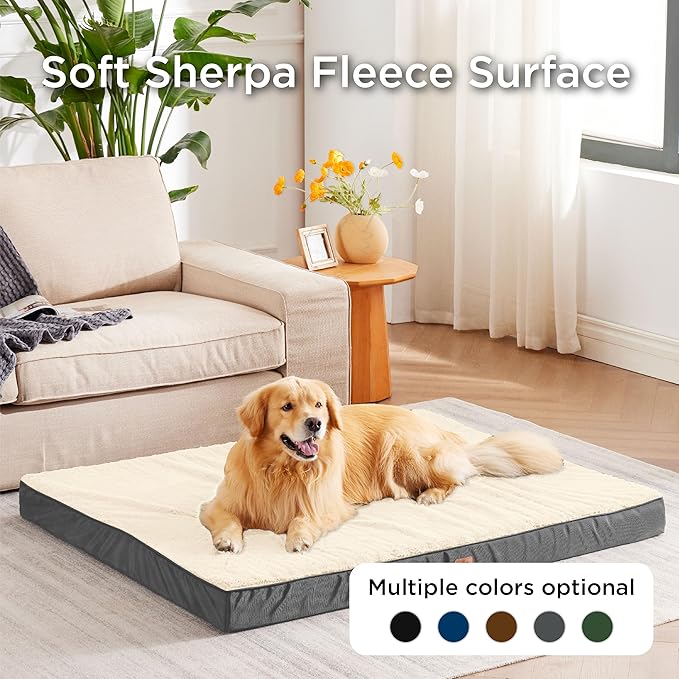 Bedsure XL Dog Bed Large Sized Dog -Orthopedic Waterproof Extra Large Pet Beds with Removable Washable Cover, Egg Crate Foam Mat, Suitable for Pet Up to 100 lbs