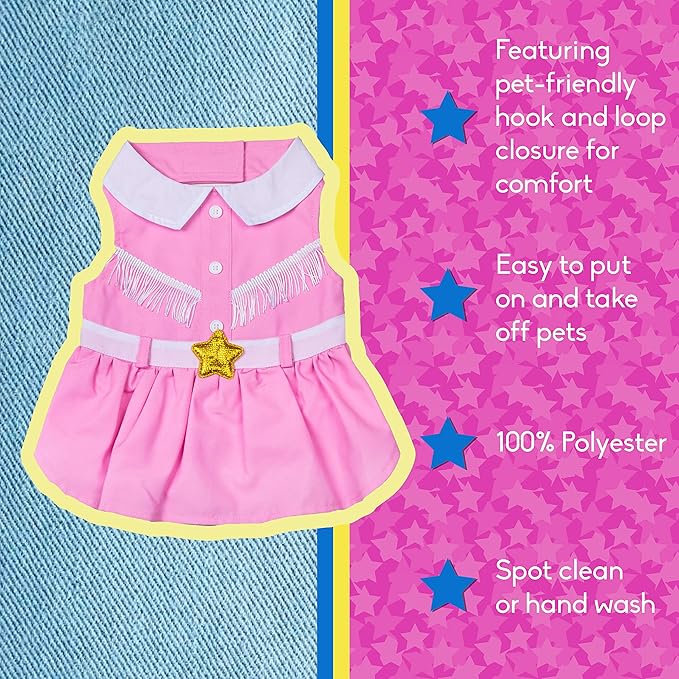 Doggy Parton Pink Cowgirl Collared Dress - M