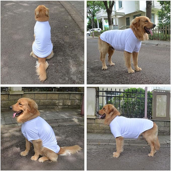 Lovelonglong Pet Clothing Dog Costumes Basic Blank T-Shirt Tee Shirts for Small Dogs White S