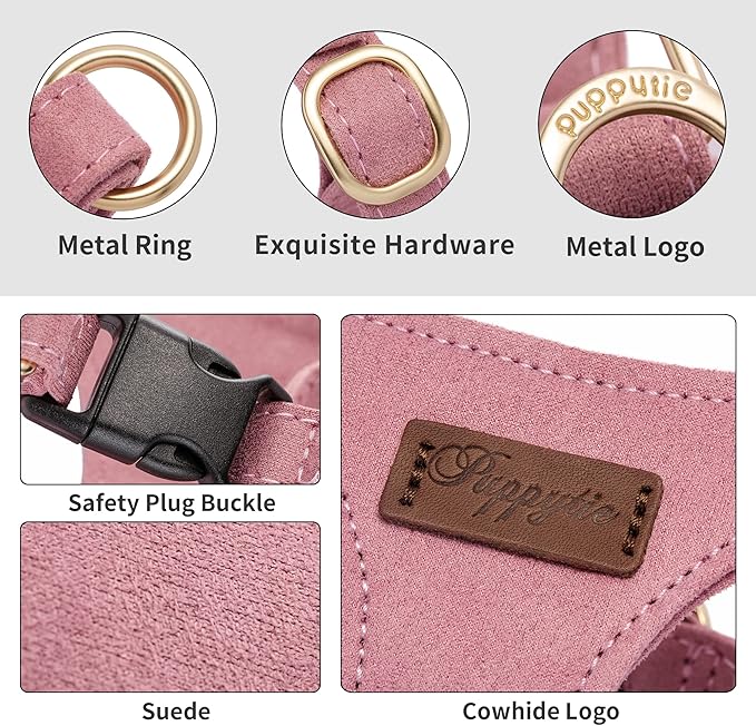 Puppytie No Pull Small Dog Harness with Multifunction Dog Leash,Lightweight Soft Adjustable No Choke Escape Proof Pet Harness Vest Pet Harness Vest,Ocean Blue,S