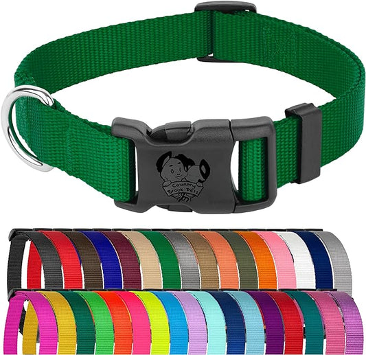 Country Brook Petz - American-Made Dog Collar for Large, Medium, and Small Dogs and Puppies - Deluxe Heavy Duty Nylon in 33 Dazzling Colors (Extra Large, 1 Inch Wide, Chritmas Green)