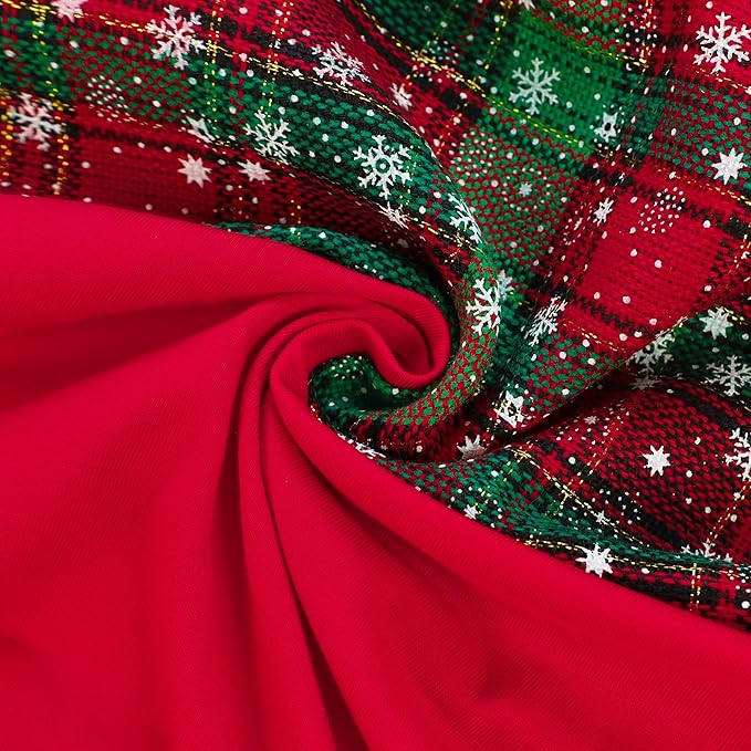 Fitwarm Merry Woofmas 100% Cotton Dog Christmas Outfits Girl Dog Holiday Dress Lightweight Doggie Costume Puppy Clothes Pet Apparel with Bowknot Cat Clothing Red Large