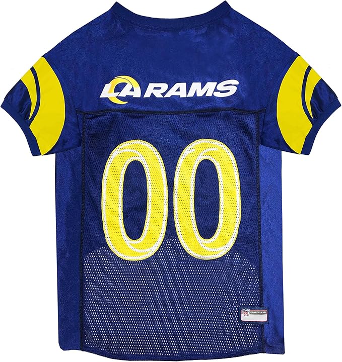 Pets First NFL Los Angeles Rams Dog Jersey, Size X-Small - Best Football Jersey Costume for Dogs & Cats