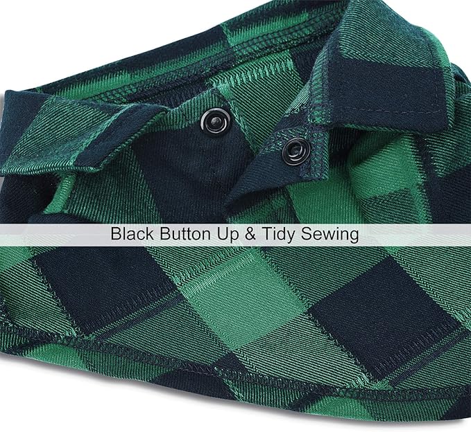 Dog Shirt Plaid Puppy Clothes for Small Medium Large Dogs Cats Boy Girl Kitten Soft Pet T-Shirt Breathable Tee Outfit Adorable Grid Apparel Thanksgiving [Green#1; XS]