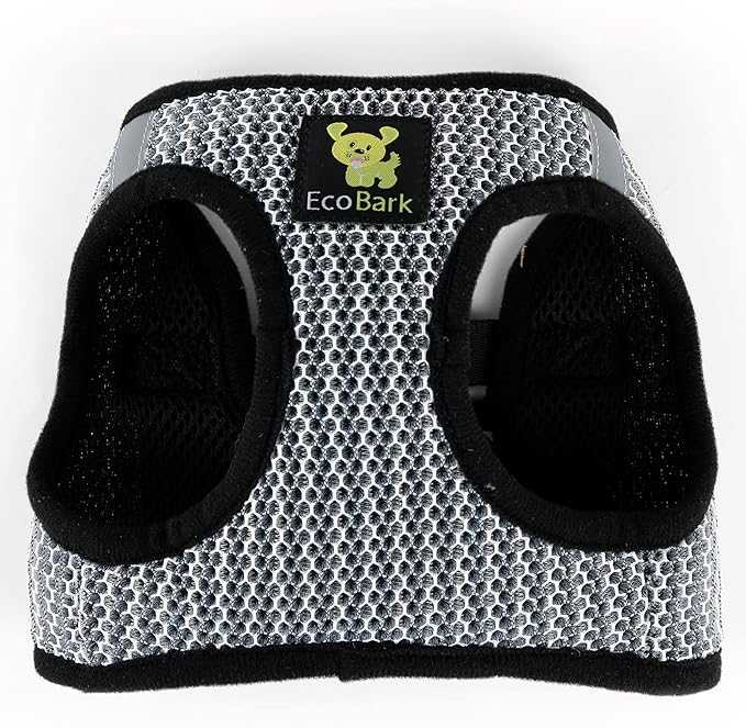EcoBark Step in Dog Harness Reflective Soft Ultra Padded Mesh Dog Harnesses for Small, and Medium Breed Dogs Eco-Friendly Comfort Secure Halter No Pull Adjustable Pet Vest (Gray, XL)