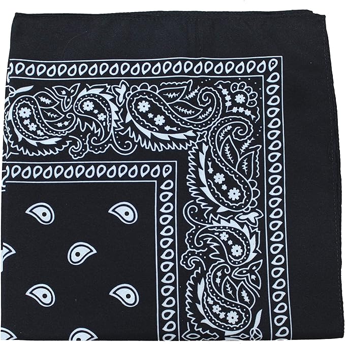5 Pack Mechaly Dog Bandana Neck Scarf Paisley Cotton Bandanas - Any Pets (Black)