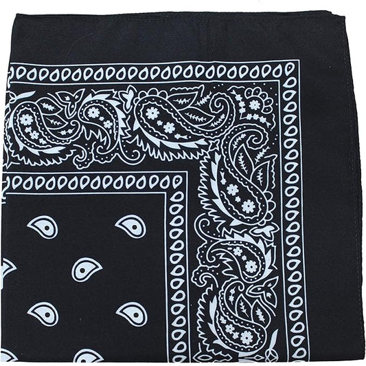 5 Pack Mechaly Dog Bandana Neck Scarf Paisley Cotton Bandanas - Any Pets (Black)