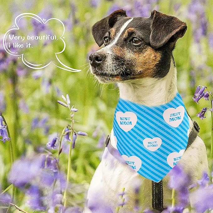 10PCS Mother’s Day Dog Bandanas for Extra Large XL XXL Triangle Bibs Head Scarves for Boys Girls Grooming Accessories Costume