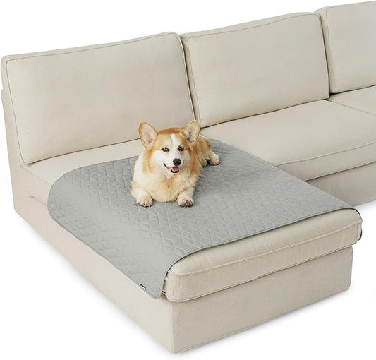 Bedsure 100% Waterproof Couch Cover for Dogs Washable - Non Slip Waterproof Dog Blanket for Couch Sofa, Lightweight Furniture Protector Durable for Pet Cat Puppy with Non-Slip Bottom, Grey, 40x50IN