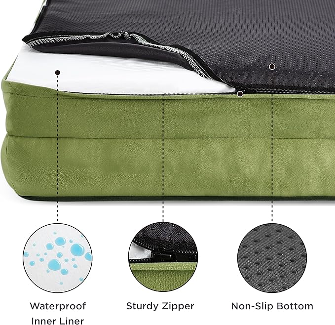Bedsure XXL Orthopedic Dog Bed - Washable Great Dane Dog Sofa Beds for Giant Dogs, Supportive Foam Pet Couch Bed with Removable Washable Cover, Waterproof Lining and Nonskid Bottom, Turquoise