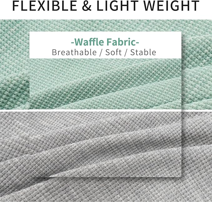 KYEESE 2Pack Dog Shirts Waffle for Small Dogs Stretchy Dog T-Shirts Lightweight Tank Top Sleeveless Vest Breathable Cat Shirt, Medium, Green+Grey